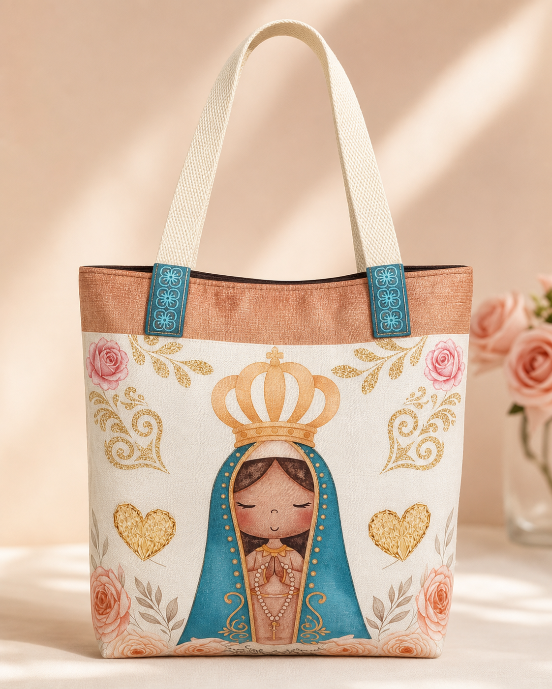 Peça de Nossa Senhora produzida artesanalmente